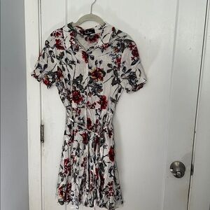 Lulu's Red and Black Floral Blouse